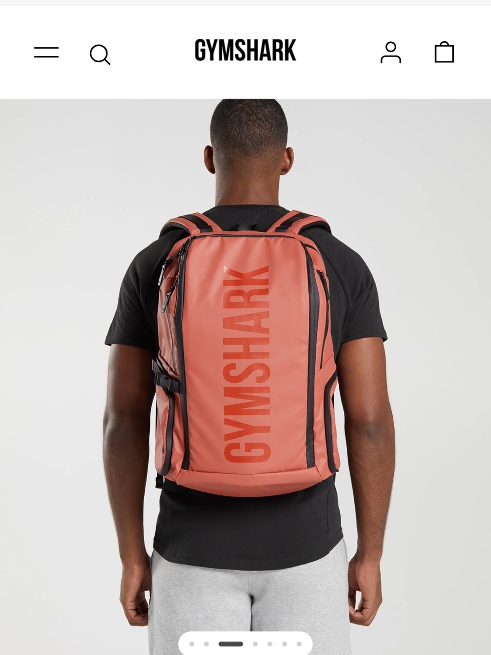 Gymshark Coral-Red Backpack with Black Trim - Picture 3 of 7